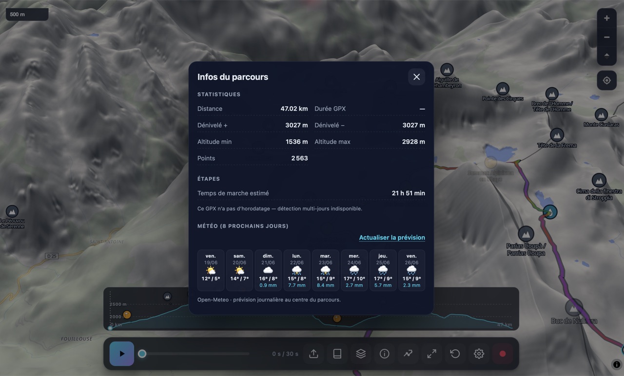 Um ícone de cadeado sobre a interface do GPX Map 3D — a ilustrar o design privacy-first.